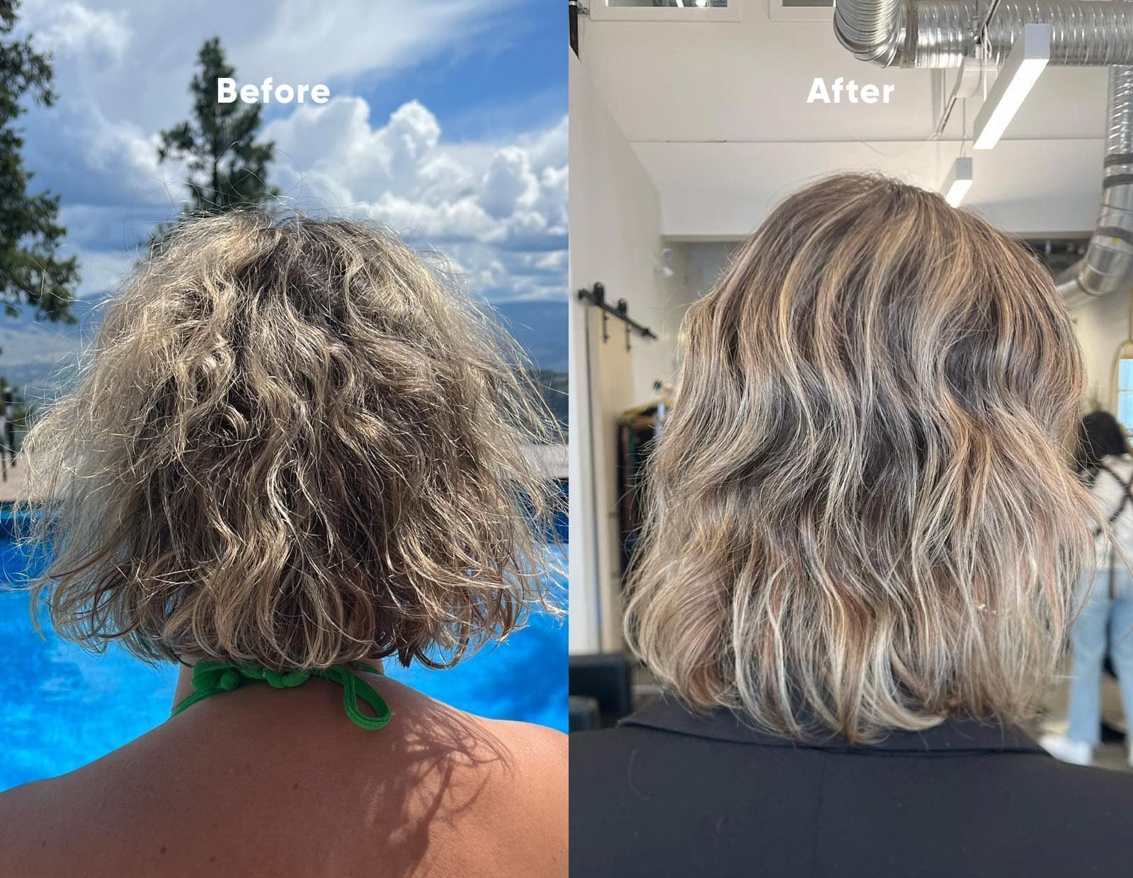 Image of an image of hair before and after cezanne