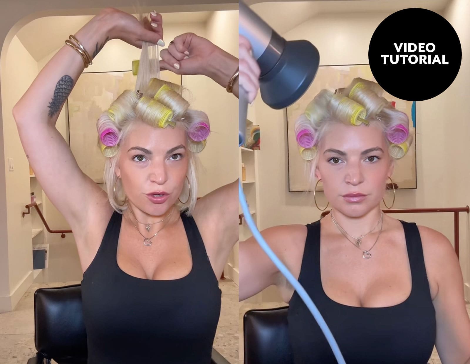 Image of an image of nicole in velcro rollers