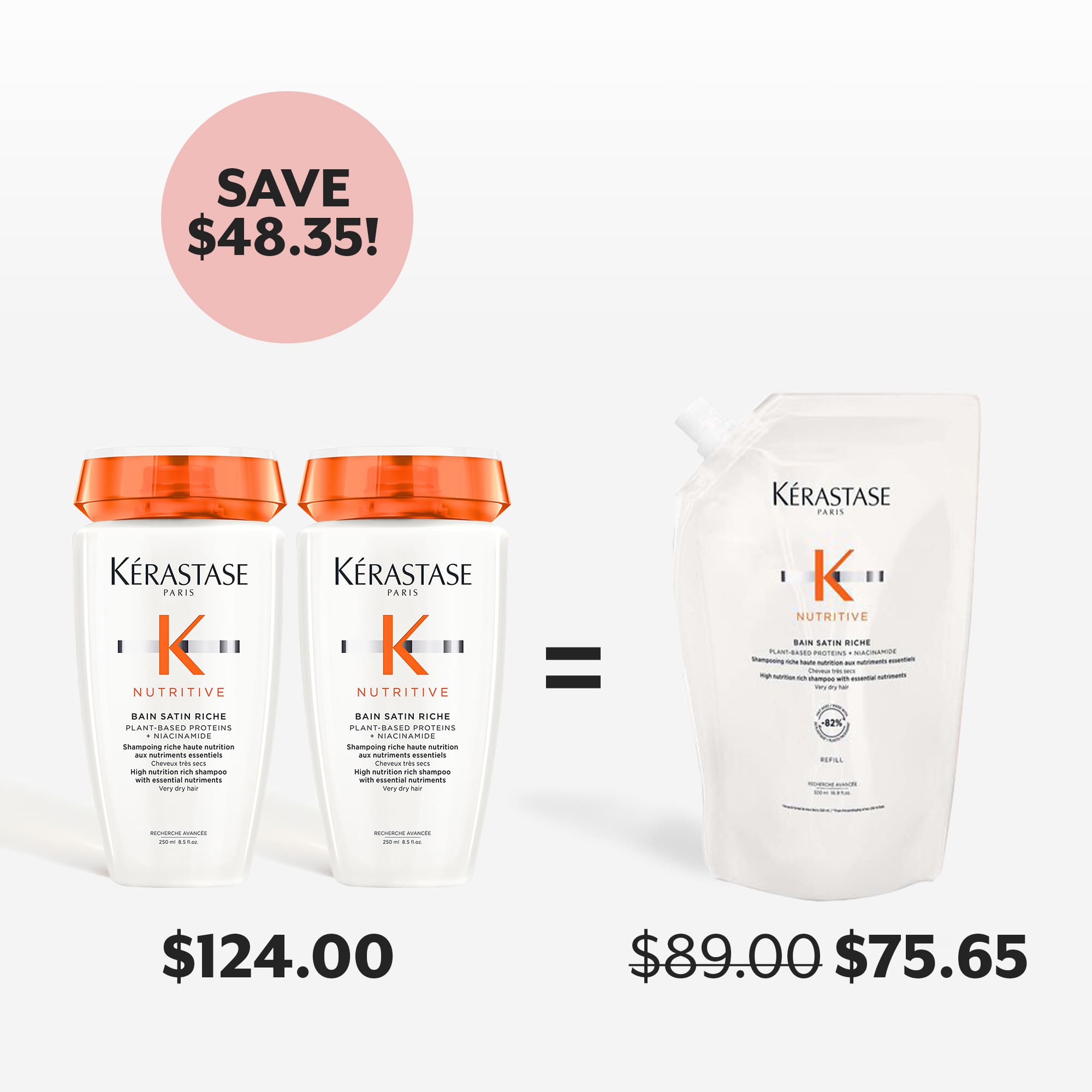 Image of Refill Pouch - Nutritive Bain Satin Riche - 500ml