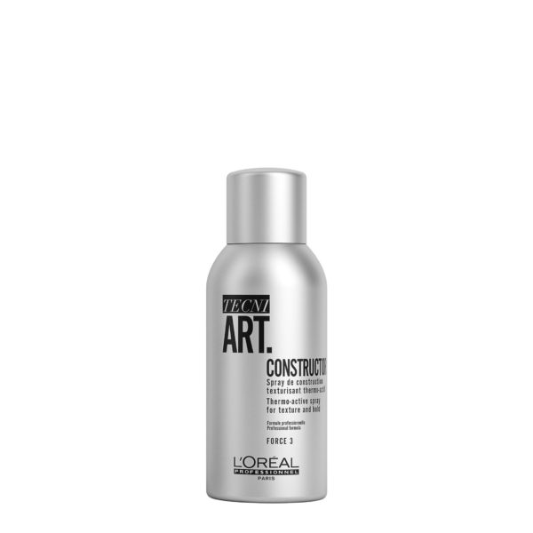 Bottle of l'oréal tecni.art constructor hair styling spray.