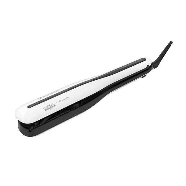 L'Oreal Steam Flat iron hair straightener on a white background.