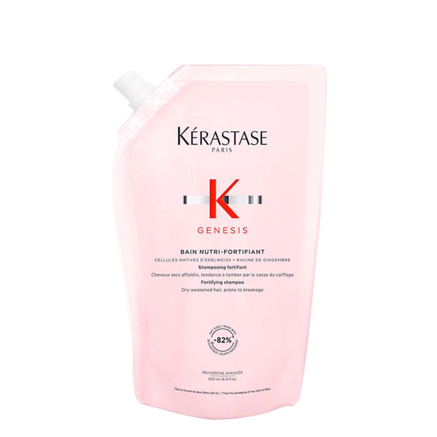 Kérastase genesis refill pouch shampoo product packaging.