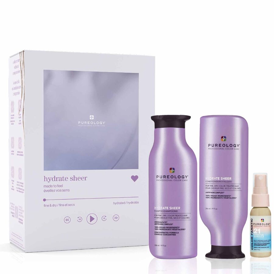 an image of the hydrate sheer spring kit for dry coloured hair.