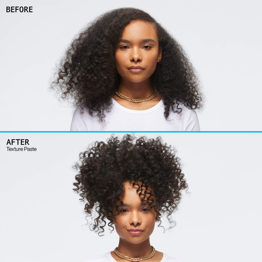 an image of the before and after use of texture paste