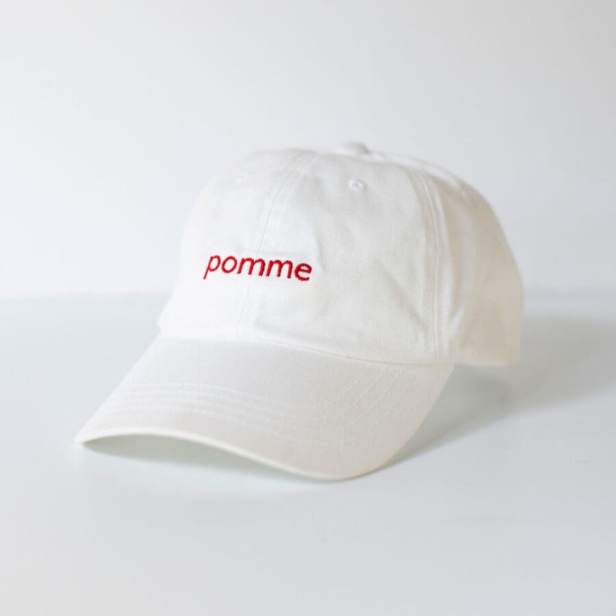 The Pomme Brand - White Pomme Baseball Hat