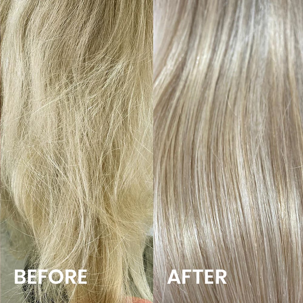 and image of hair before and after with water filter