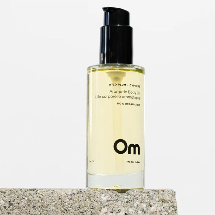 Product shot of Om Organics Wild Plum + Cypress Aromatic body oil